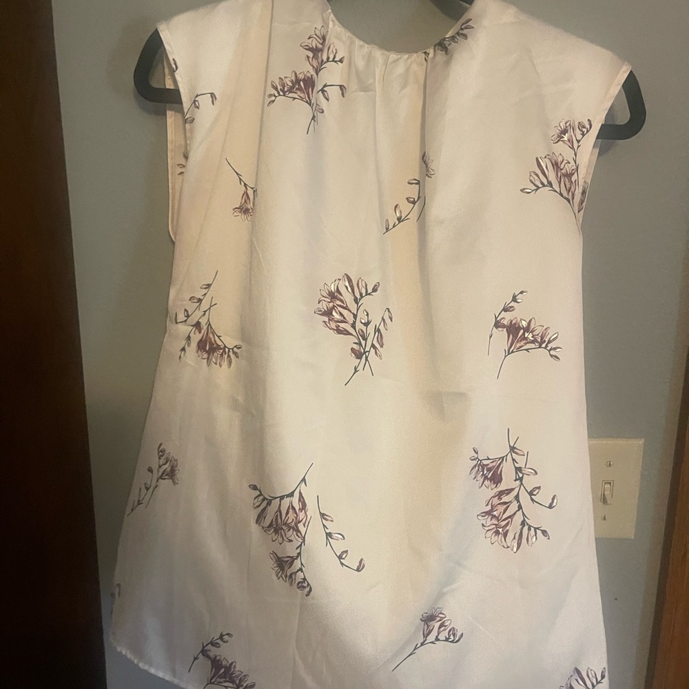 Ann Taylor Silk top- tie back